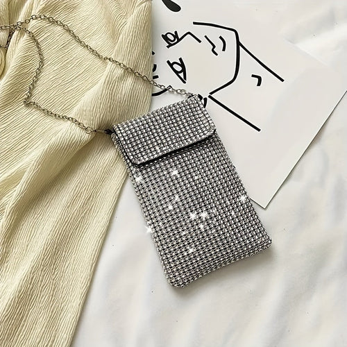 Women Crossbody Bag Glitter Rhinestone Evening Bag Purse Sequin